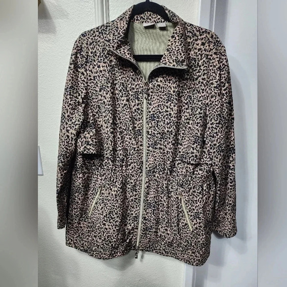 Chico's Animal Print Anorak Zip-Up Jacket Size 3 US 16/18 - Picture 3 of 8